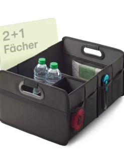 Praknu Weitere Haushaltshelfer<Kofferraum Organizer Faltbar – 3 Fächer mit 5 Taschen – Rutschfest
