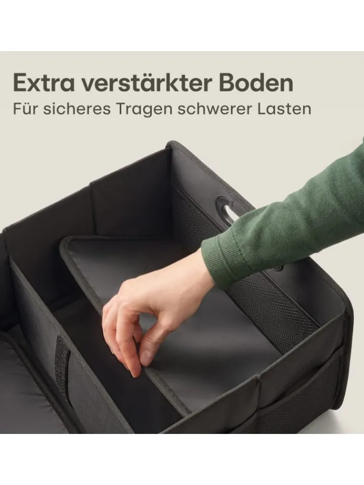 Praknu Weitere Haushaltshelfer<Kofferraum Organizer Faltbar – 3 Fächer mit 5 Taschen – Rutschfest