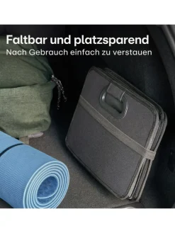 Praknu Weitere Haushaltshelfer<Kofferraum Organizer Faltbar – 3 Fächer mit 5 Taschen – Rutschfest