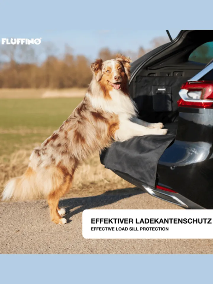 FLUFFINO Hunde<Kofferraumschutz für Hund inkl. Seiten- & Ladekantenschutz dunkelgrau