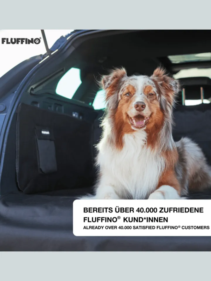 FLUFFINO Hunde<Kofferraumschutz für Hund inkl. Seiten- & Ladekantenschutz dunkelgrau