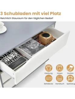 COSTWAY Regale & Schränke<Kommode mit Schubladen in Weiß