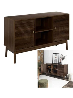 THE HOME DECO FACTORY Regale & Schränke<Kommode "Tiffany" in Braun - (B)120 x (H)70 x (T)40 cm