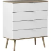 Beliani Regale & Schränke<Kommode WALPI in Weiß/Braun - (W) 79 x (H) 93 x (L) 40 cm
