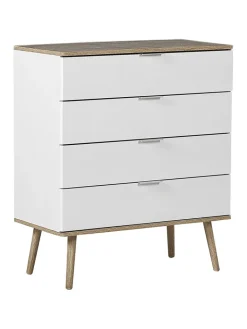 Beliani Regale & Schränke<Kommode WALPI in Weiß/Braun - (W) 79 x (H) 93 x (L) 40 cm