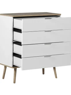 Beliani Regale & Schränke<Kommode WALPI in Weiß/Braun - (W) 79 x (H) 93 x (L) 40 cm