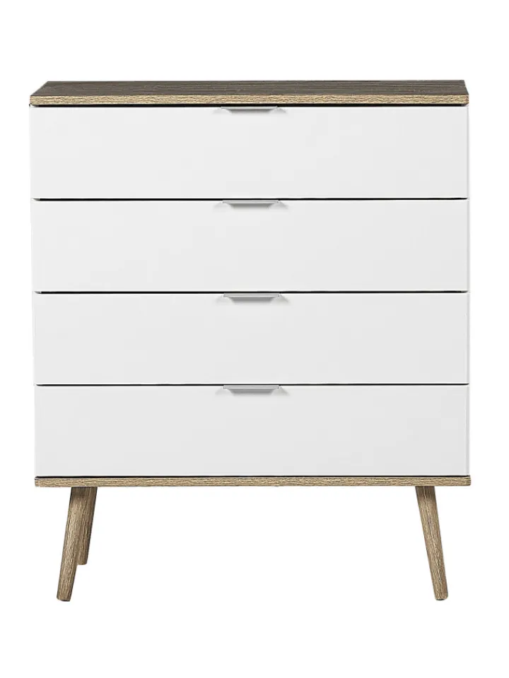 Beliani Regale & Schränke<Kommode WALPI in Weiß/Braun - (W) 79 x (H) 93 x (L) 40 cm