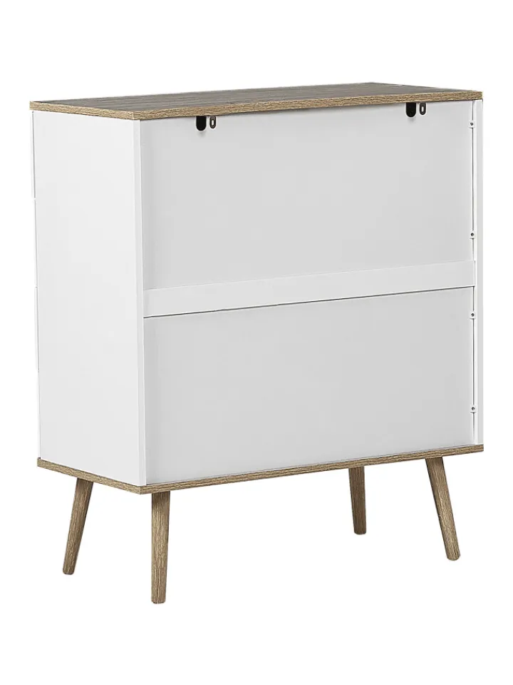 Beliani Regale & Schränke<Kommode WALPI in Weiß/Braun - (W) 79 x (H) 93 x (L) 40 cm