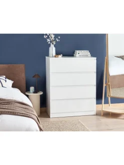 Beliani Regale & Schränke<Kommode WINNIPEG in Weiß - (W) 80 x (H) 100 x (L) 40 cm