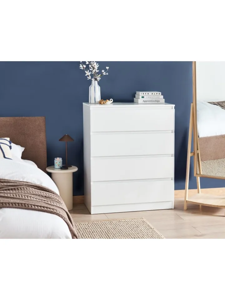 Beliani Regale & Schränke<Kommode WINNIPEG in Weiß - (W) 80 x (H) 100 x (L) 40 cm