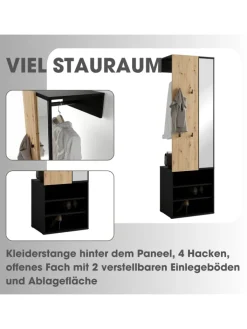 byLiving Garderoben<Kompaktgarderobe ANDORRA in Artisan Eiche (Eiche-Optik) B 55, H 187,5, T 40,5 cm