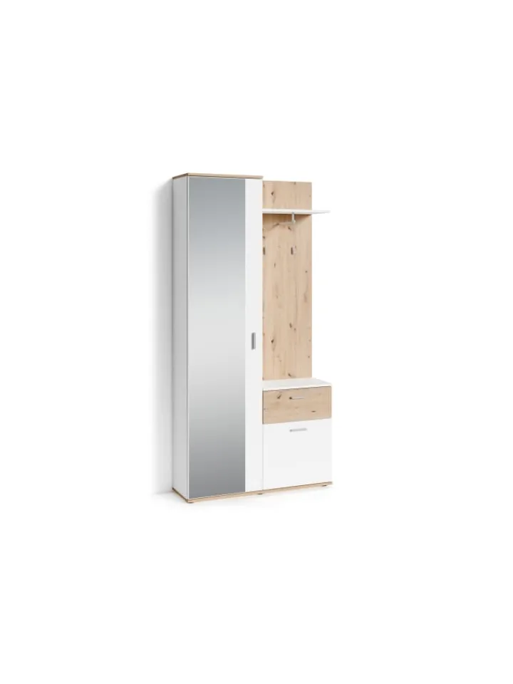 byLiving Garderoben<Kompaktgarderobe JAKOB in Eiche-Optik - B 97, H 197, T 30 cm