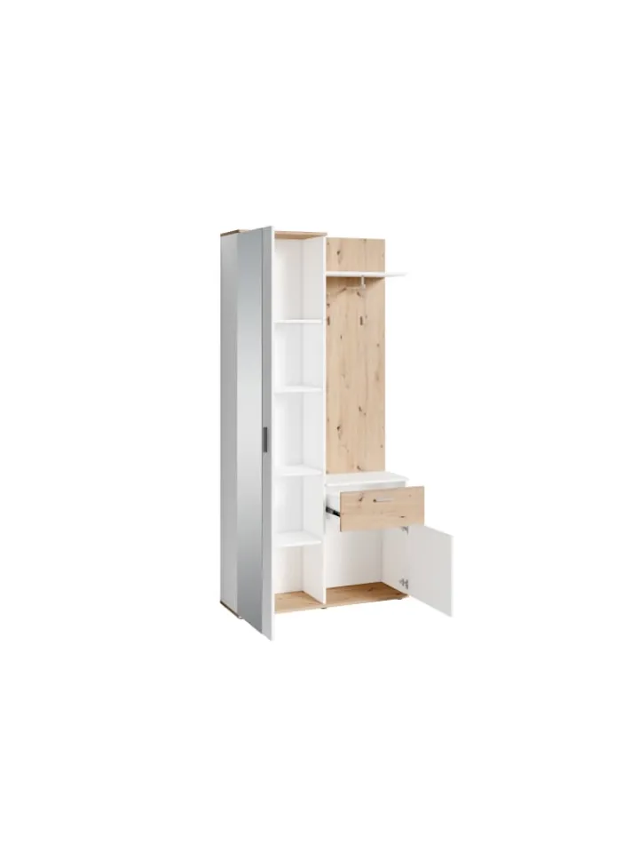 byLiving Garderoben<Kompaktgarderobe JAKOB in Eiche-Optik - B 97, H 197, T 30 cm