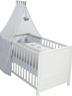 roba Babymöbel<Komplettbettset Jumbotwins inkl. Himmel, Nest & Matratze 70 x 140 cm - Weiß