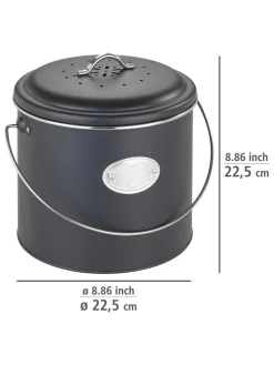Wenko Mülleimer<Komposteimer "Nero" in Schwarz - 6 l