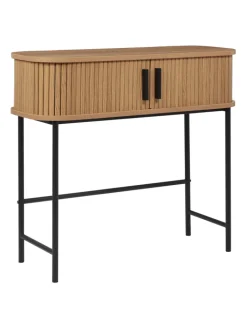 Beliani Regale & Schränke<Konsolentisch BRADLEY in Braun/Schwarz - (W) 80 x (H) 70 x (L) 30 cm