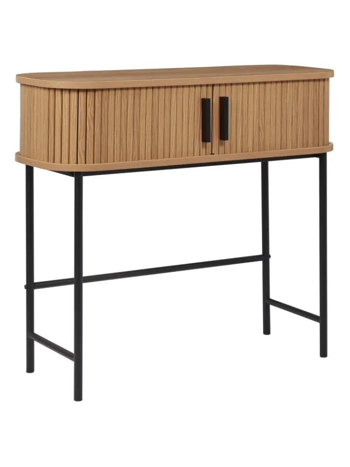 Beliani Regale & Schränke<Konsolentisch BRADLEY in Braun/Schwarz - (W) 80 x (H) 70 x (L) 30 cm