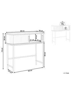 Beliani Regale & Schränke<Konsolentisch BRADLEY in Braun/Schwarz - (W) 80 x (H) 70 x (L) 30 cm
