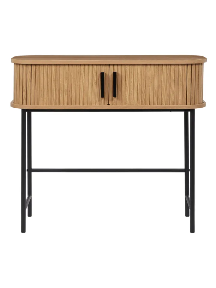 Beliani Regale & Schränke<Konsolentisch BRADLEY in Braun/Schwarz - (W) 80 x (H) 70 x (L) 30 cm