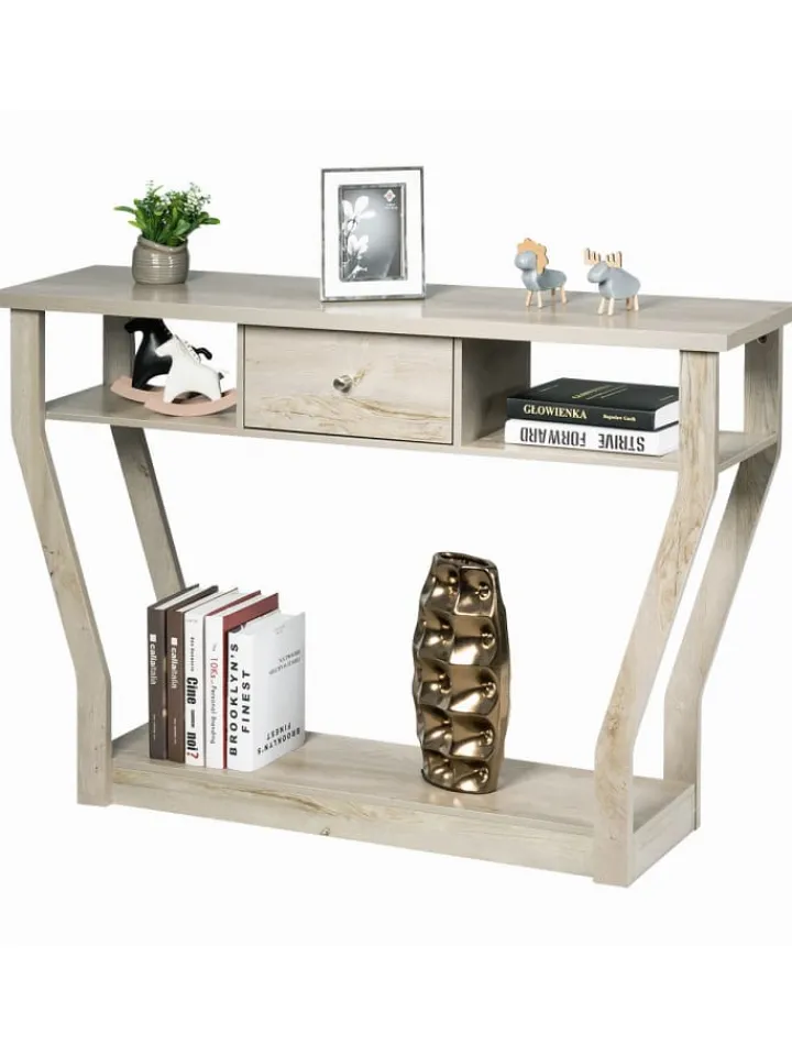 COSTWAY Tische<Konsolentisch in Grau