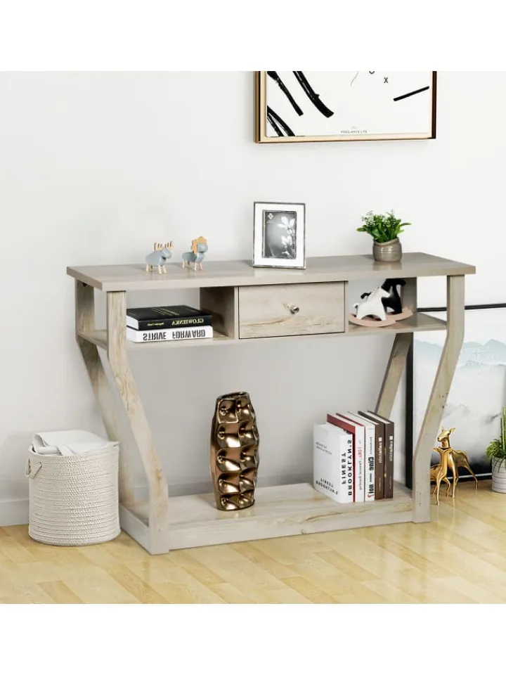 COSTWAY Tische<Konsolentisch in Grau