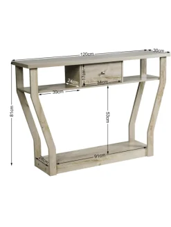 COSTWAY Tische<Konsolentisch in Grau