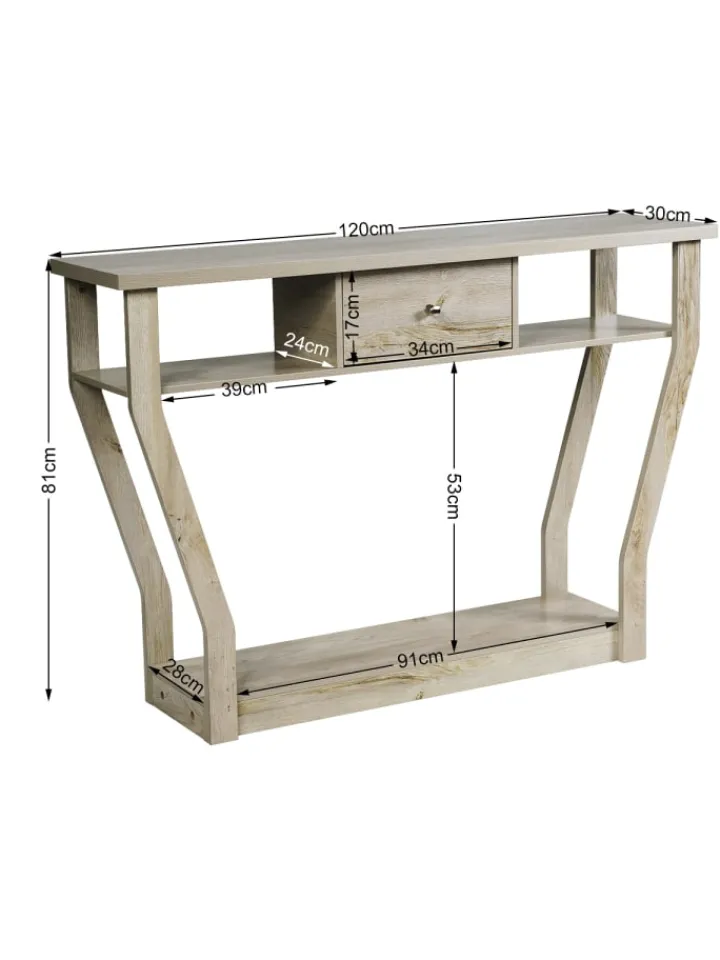 COSTWAY Tische<Konsolentisch in Grau
