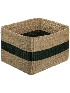 NHG Kisten & Körbe<Korb in Beige/ Grün - (B)35 x (H)22 x (T)30 cm