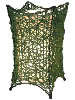 näve Tischleuchten<Korbtischleuchte in Grün - (H)30 x Ø 16 cm
