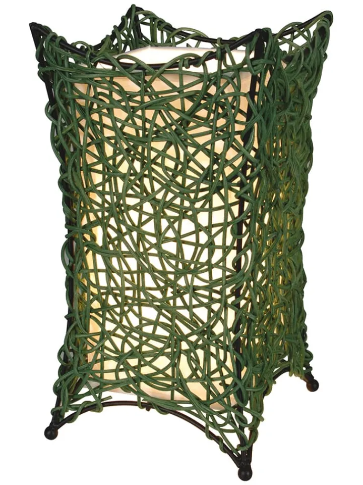 näve Tischleuchten<Korbtischleuchte in Grün - (H)30 x Ø 16 cm