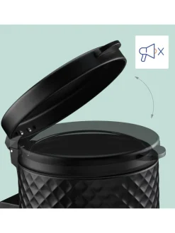 relaxdays Mülleimer<Kosmetikeimer in Schwarz - 5 Liter