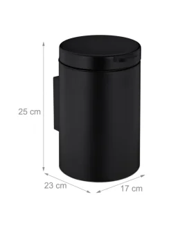 relaxdays Mülleimer<Kosmetikeimer in Schwarz - 3 Liter