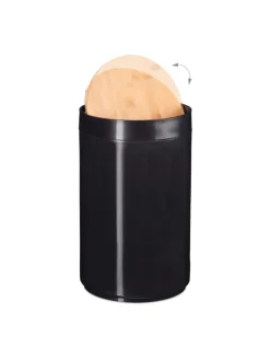 relaxdays Mülleimer<Kosmetikeimer in Schwarz - 5,5 L