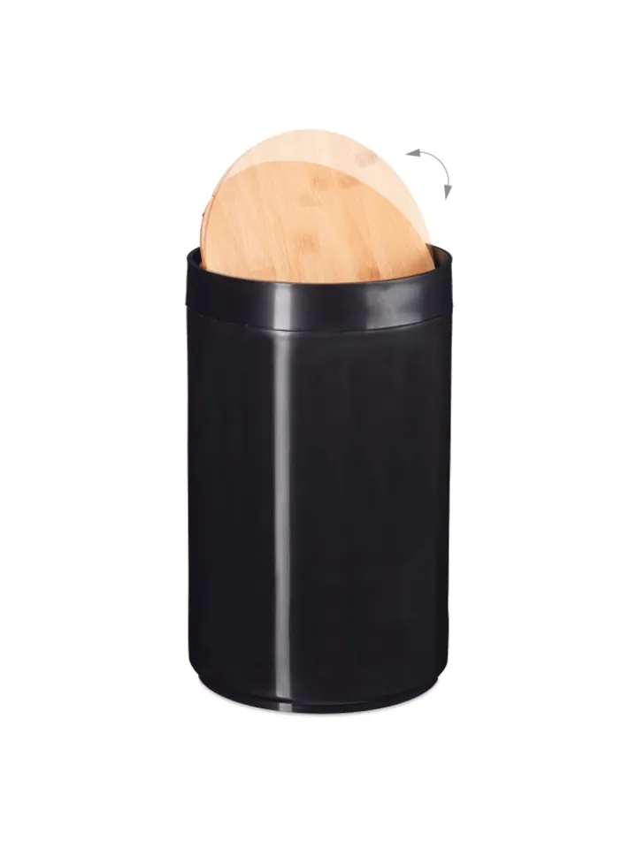 relaxdays Mülleimer<Kosmetikeimer in Schwarz - 5,5 L