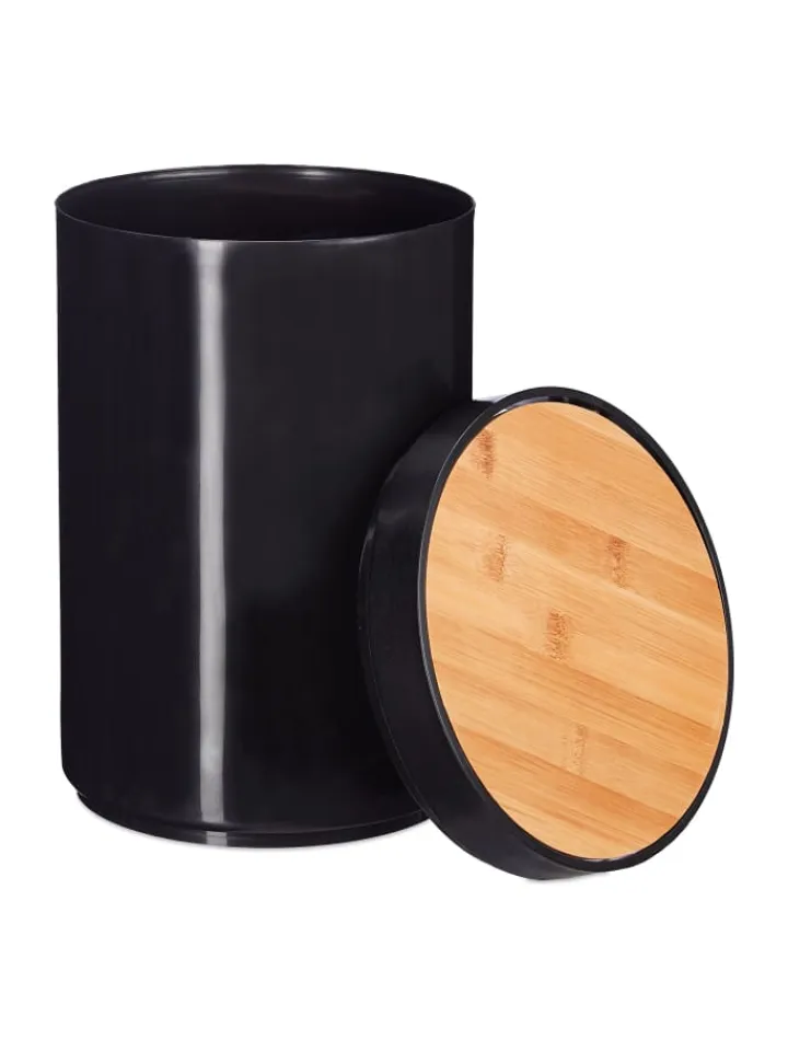 relaxdays Mülleimer<Kosmetikeimer in Schwarz - 5,5 L