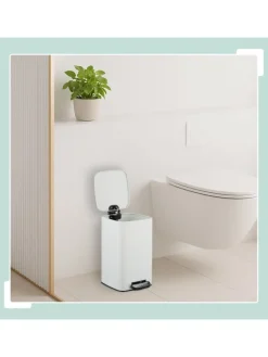 relaxdays Mülleimer<Kosmetikeimer in Weiß - 8 Liter