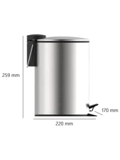 Schütte Mülleimer<Kosmetik-Treteimer in Chrom - 3 l