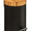 WellHome Mülleimer<Kosmetik-Treteimer in Schwarz - 3 l