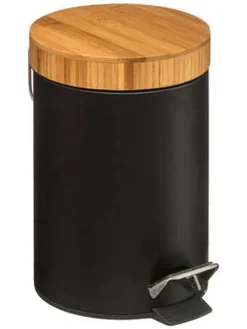 WellHome Mülleimer<Kosmetik-Treteimer in Schwarz - 3 l
