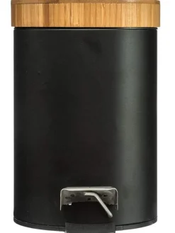 WellHome Mülleimer<Kosmetik-Treteimer in Schwarz - 3 l