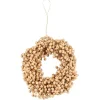 IB Laursen Künstliche Weihnachtsbäume<Kranz mit Holzperlen handgefertigt in beige