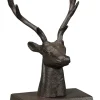 POSIWIO Wohndekoration<Kranzhalter "Hirsch" in Braun - (B)12 x (T)13 cm