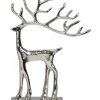 POSIWIO Wohndekoration<Kranzhalter "Hirsch" in Silber - (B)19 x (H)27 x (T)9 cm