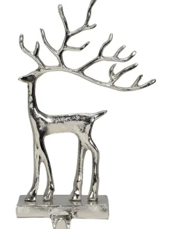 POSIWIO Wohndekoration<Kranzhalter "Hirsch" in Silber - (B)19 x (H)27 x (T)9 cm