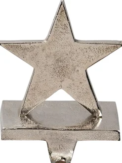 POSIWIO Wohndekoration<Kranzhalter "Stern" in Silber - (B)12 x (H)14,5 x (T)8,5 cm