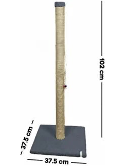 Paws&Whiskers Katzen<Kratzbaum ''Aero'' in Grau - (B)37,5 x (H)102 x (T)37,5 cm