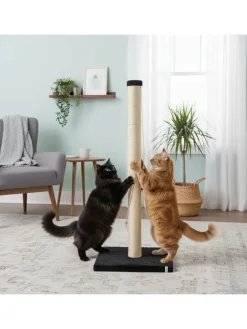 Paws&Whiskers Katzen<Kratzbaum ''Aero'' in Schwarz - (B)37,5 x (H)102 x (T)37,5 cm