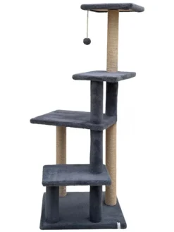 Paws&Whiskers Katzen<Kratzbaum "Alessi" in Anthrazit - (B)45 x (H)117 x (T)45 cm