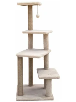 Paws&Whiskers Katzen<Kratzbaum "Alessi" in Beige - (B)45 x (H)117 x (T)45 cm