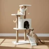 Paws&Whiskers Katzen<Kratzbaum "Arden" in Weiß - (B)50 x (H)125 x (T)35 cm